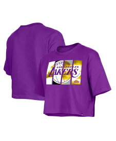 【送料無料】 ニューエラ レディース Tシャツ トップス Women's Purple Los Angeles Lakers Cropped T-shirt Purple