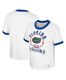 【送料無料】 コロシアム レディース Tシャツ トップス Women's x Wrangler White Distressed Florida Gators Freehand Ringer T-shirt White