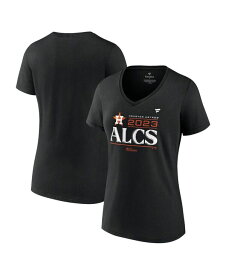 【送料無料】 ファナティクス レディース Tシャツ トップス Women's Black Houston Astros 2023 Division Series Winner Locker Room V-Neck T-shirt Black