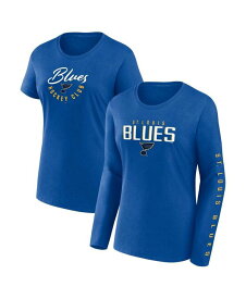 【送料無料】 ファナティクス レディース ナイトウェア アンダーウェア Women's Blue St. Louis Blues Long and Short Sleeve Two-Pack T-shirt Set Blue