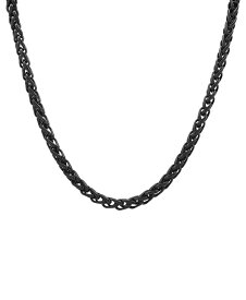 【送料無料】 スティールタイム メンズ ネックレス・チョーカー・ペンダントトップ アクセサリー Men's Ion Plating Stainless Steel Wheat Chain Necklace Black