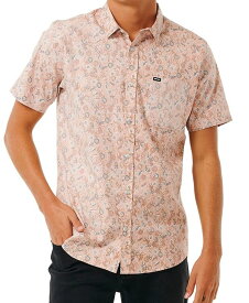 【送料無料】 リップカール メンズ シャツ トップス Men's Floral Reef Short Sleeve Shirt Pink