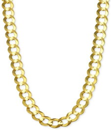 【送料無料】 イタリアン ゴールド メンズ ネックレス・チョーカー・ペンダントトップ アクセサリー 24" Open Curb Link Chain Necklace (7mm) in Solid 14k Gold Gold
