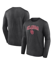 【送料無料】 ファナティクス メンズ Tシャツ トップス Men's Heather Charcoal Oklahoma Sooners Campus Long Sleeve T-shirt Heather Charcoal