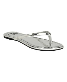 【送料無料】 カルバンクライン レディース サンダル シューズ Women's Crude Casual Slide-On Flat Sandals Silver