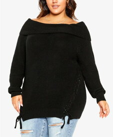 【送料無料】 シティーシック レディース ニット・セーター アウター Plus Size Intertwine Sweater Black