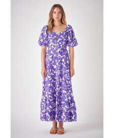 【送料無料】 フリーザロージズ レディース ワンピース トップス Women's Floral Print Maxi Dress Purple multi