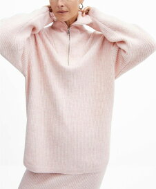 【送料無料】 マンゴ レディース ニット・セーター アウター Women's Oversized Long Knitted Sweater Pastel Pink