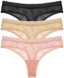 【送料無料】 ナトリ レディース パンツ アンダーウェア Women's Bliss Allure 3-Pk. Lace Thong Underwear 771303MP Black / Caf / Rose Beige