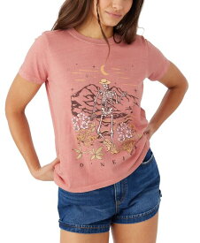 【送料無料】 オニール レディース シャツ トップス Juniors' Cotton Traveler Graphic Short-Sleeve T-Shirt Canyon Rose