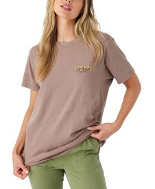 【送料無料】 オニール レディース シャツ トップス Juniors' Bones Oversized Fit Cotton T-Shirt Deep Taupe