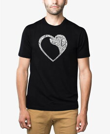 【送料無料】 エルエーポップアート メンズ Tシャツ トップス Men's Dog Heart Premium Blend Word Art T-shirt Black