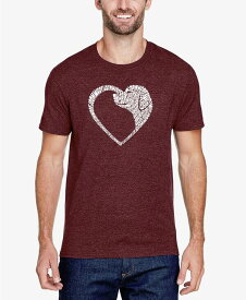 【送料無料】 エルエーポップアート メンズ Tシャツ トップス Men's Dog Heart Premium Blend Word Art T-shirt Burgundy