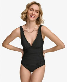 【送料無料】 カルバンクライン レディース 上下セット 水着 Women's Scalloped-Neck One-Piece Swimsuit Black