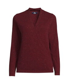【送料無料】 ランズエンド レディース ニット・セーター アウター Women's Cashmere Long Sleeve Wrap Sweater Rich burgundy donegal
