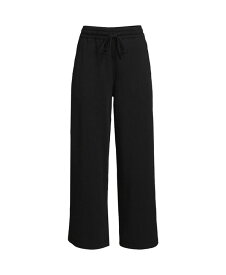 【送料無料】 ランズエンド レディース カジュアルパンツ ボトムス Women's Sport Knit Elastic Waist Wide Leg Crop Pants Black