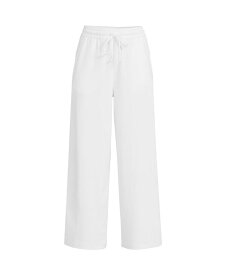 【送料無料】 ランズエンド レディース カジュアルパンツ ボトムス Women's Sport Knit Elastic Waist Wide Leg Crop Pants White
