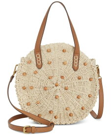 【送料無料】 スタイルアンドコー レディース ショルダーバッグ バッグ Beaded Straw Round Crossbody Bag Wooden Beads