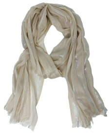 【送料無料】 コールハーン レディース マフラー・ストール・スカーフ アクセサリー Metallic Stripe Oblong Scarf Ivory