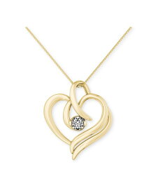 【送料無料】 シレーナ レディース ネックレス・チョーカー・ペンダントトップ アクセサリー Diamond Open Heart 18" Pendant Necklace (1/8 ct. t.w.) in 14k White or Yellow Gold Yellow Gold
