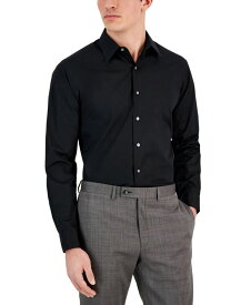 【送料無料】 クラブルーム メンズ シャツ トップス Men's Regular-Fit Solid Dress Shirt Deep Black