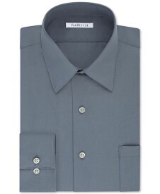 【送料無料】 ヴァンハウセン メンズ シャツ トップス Men's Big & Tall Classic/Regular Fit Wrinkle Free Poplin Solid Dress Shirt Grey