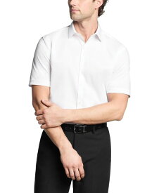 【送料無料】 ヴァンハウセン メンズ シャツ トップス Men's Flex Collar Slim Fit Short Sleeve Dress Shirt White