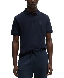 【送料無料】 ヒューゴボス メンズ ポロシャツ トップス Men's Logo Patch Slim-Fit Polo Shirt Dark Blue