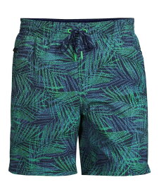 【送料無料】 ランズエンド メンズ ハーフパンツ・ショーツ 水着 Men's 7" Volley Swim Trunks Deep sea navy stipple palm