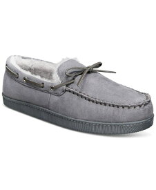 【送料無料】 クラブルーム メンズ サンダル シューズ Men's Faux-Suede Moccasin Slippers with Faux-Fur Lining Grey