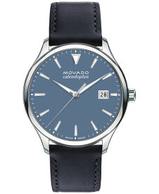 【送料無料】 モバド メンズ 腕時計 アクセサリー Men's Swiss Calendoplan Blue Leather Strap Watch 40mm Blue