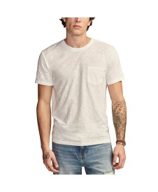 【送料無料】 ラッキーブランド メンズ シャツ トップス Men's Linen Short Sleeve Pocket Crew Neck T-shirt Bright White