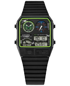 【送料無料】 シチズン メンズ 腕時計 アクセサリー Trench Run Analog-Digital Black Stainless Steel Bracelet Watch 33mm Black