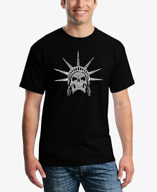 【送料無料】 エルエーポップアート メンズ Tシャツ トップス Men's Word Art Freedom Skull Short Sleeve T-shirt Black