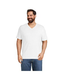【送料無料】 ランズエンド メンズ Tシャツ トップス Big & Tall Super-T Short Sleeve V-Neck T-Shirt White