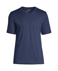 【送料無料】 ランズエンド メンズ Tシャツ トップス Men's Big & Tall Super-T Short Sleeve V-Neck T-Shirt Radiant navy