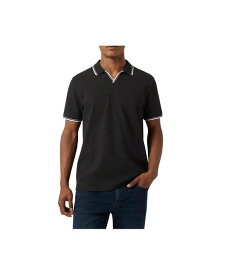 【送料無料】 ダナ キャラン ニューヨーク メンズ ポロシャツ トップス Men's Buchanan Textured Short Sleeve Polo Black