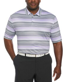 【送料無料】 ピージーエーツアー メンズ ポロシャツ トップス Men's Big & Tall Linear Energy Stretch Moisture-Wicking Textured Stripe Golf Polo Shirt Iron Gate