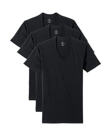 【送料無料】 ランズエンド メンズ シャツ トップス Big & Tall V-Neck Undershirt 3 Pack Black