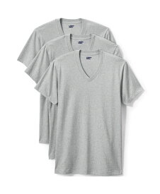 【送料無料】 ランズエンド メンズ シャツ トップス Big & Tall V-Neck Undershirt 3 Pack Gray heather