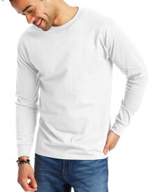 【送料無料】 ヘインズ メンズ Tシャツ トップス Beefy-T Unisex Long-Sleeve T-Shirt 2-Pack White