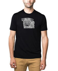 【送料無料】 エルエーポップアート メンズ Tシャツ トップス Men's Premium Word Art T-Shirt - Pug Face Black