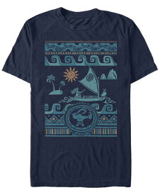 【送料無料】 フィフスサン メンズ Tシャツ トップス Disney Men's Moana Ocean Sweater Collage Short Sleeve T-Shirt Navy