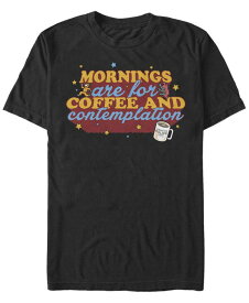 【送料無料】 フィフスサン メンズ Tシャツ トップス Stranger Things Men's Coffee and Contemplation Typographic Short Sleeve T-Shirt Black