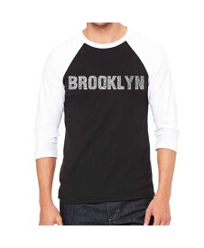 【送料無料】 エルエーポップアート メンズ Tシャツ トップス Brooklyn Neighborhoods Men's Raglan Word Art T-shirt Black