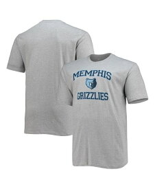 【送料無料】 プロファイル メンズ Tシャツ トップス Men's Heathered Gray Memphis Grizzlies Big and Tall Heart & Soul T-shirt Heathered Gray