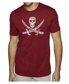 【送料無料】 エルエーポップアート メンズ Tシャツ トップス Mens Premium Blend Word Art T-Shirt - Pirate Burgundy
