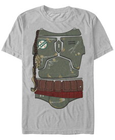 【送料無料】 フィフスサン メンズ Tシャツ トップス Star Wars Men's Classic Boba Fett Bounty Hunter Costume Short Sleeve T-Shirt Silver