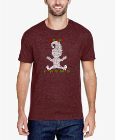 【送料無料】 エルエーポップアート メンズ Tシャツ トップス Men's Christmas Elf Premium Blend Word Art T-shirt Burgundy