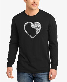 【送料無料】 エルエーポップアート メンズ Tシャツ トップス Men's Dog Heart Word Art Long Sleeve T-shirt Black